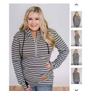 Ampersand Avenue Striped Hoodie